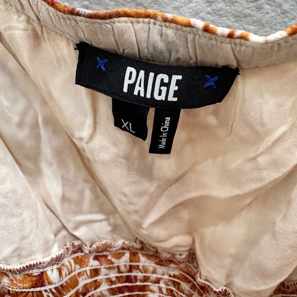 Paige Dress Size XL Fall White Cinnabar Florencia Palm Print Halter Midi - Picture 5 of 10